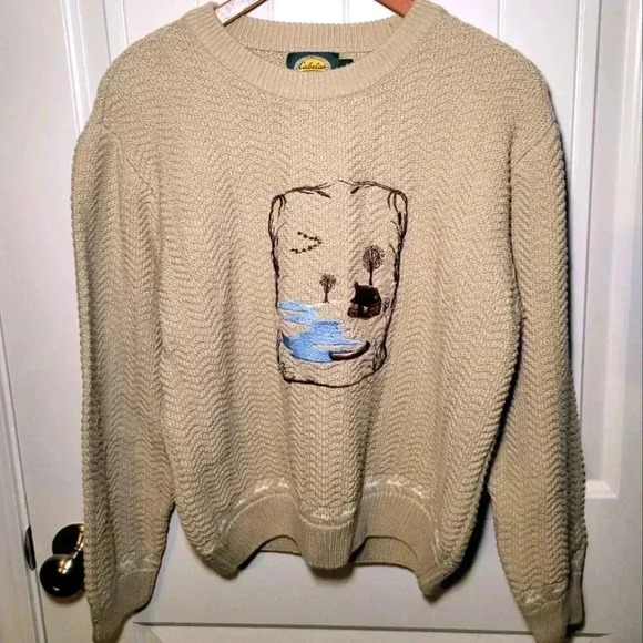 Vintage cabela's kitted sweater 100% cotton size medium - Picture 1 of 5
